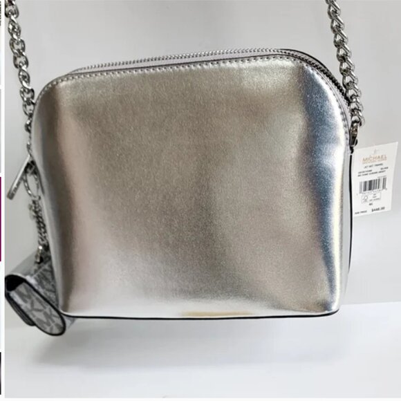 Michael Kors SILVER Bag, Earbuds Keyring, Lipstick Lanyard Necklace BUNDLE NWT! - Picture 3 of 15